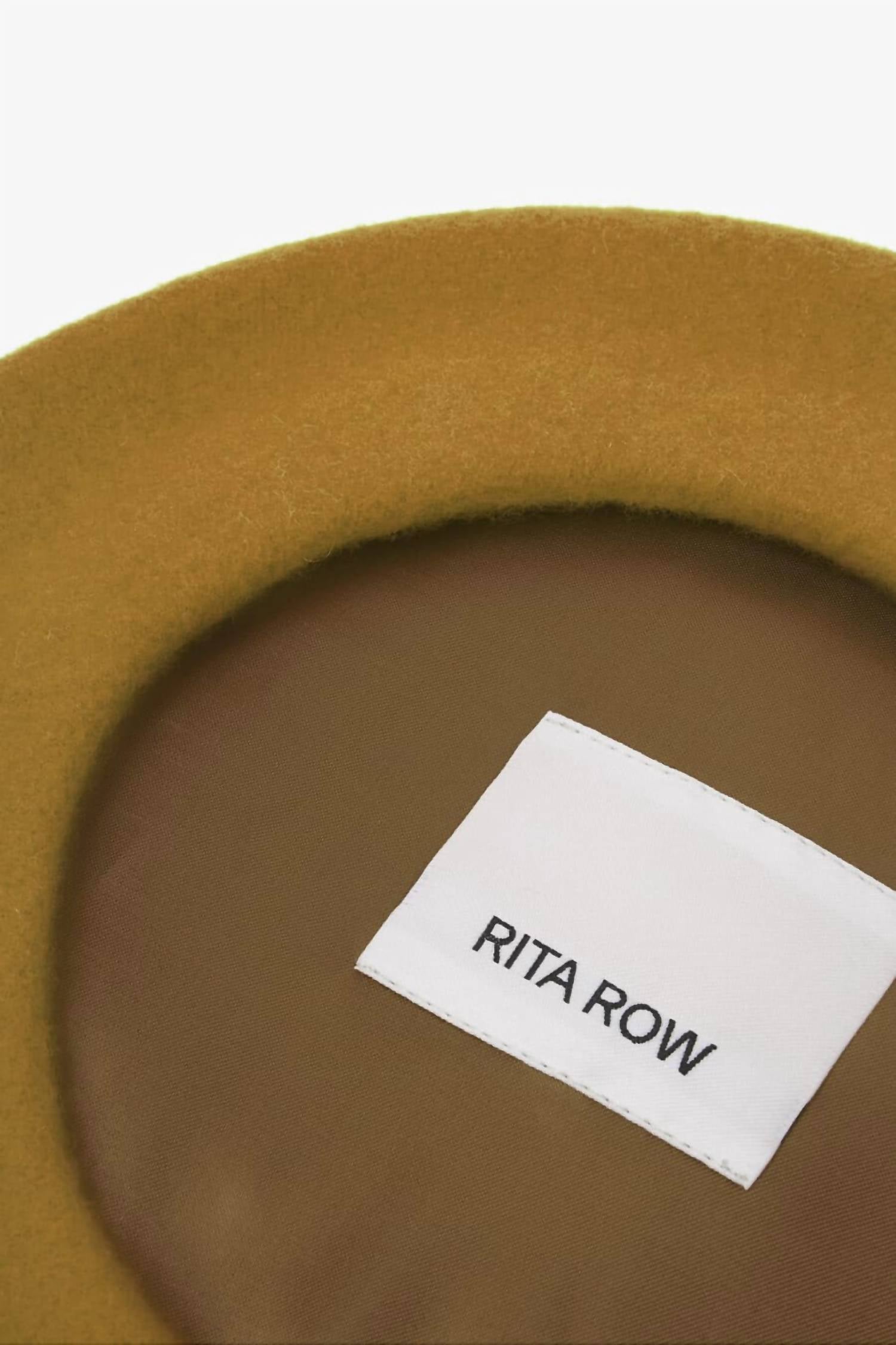 RITA ROW Women's Wool Beret in mustard - women's hat - alternate view