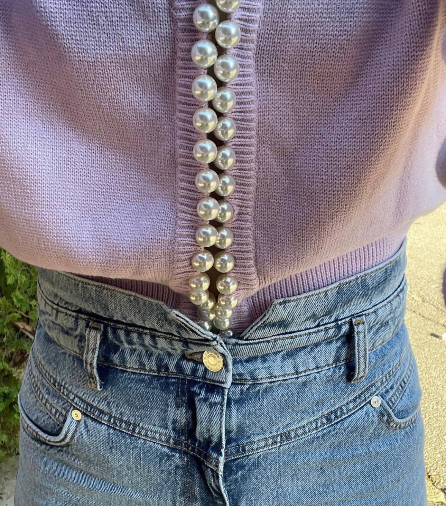 Self-Same - Charlotte Pearl Trim Cardigan
