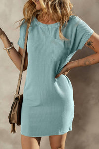 Trendsi - Striped Ribbed Knit T-shirt Shift Dress