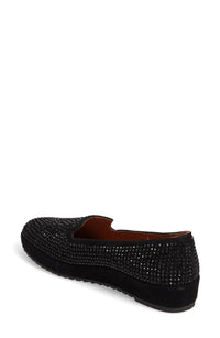 L'amour Des Pieds Women's Correze Embellished Loafer in black suede - women's flats - detail view