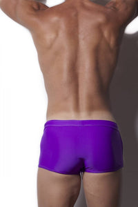 Alexander Cobb Drawstring Swim Trunk in lilac - men's swimwear - detail view