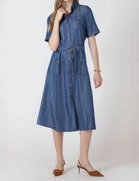Dex Clothing - Belted Utility Midi Dress