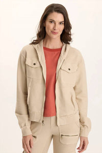 Xcvi - Balfore Twill Knit Hooded Bomber Jacket