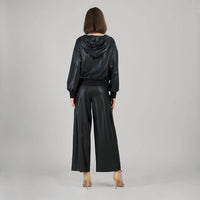 Clara Sun Woo - Liquid Leather Zip Hooded Jacket