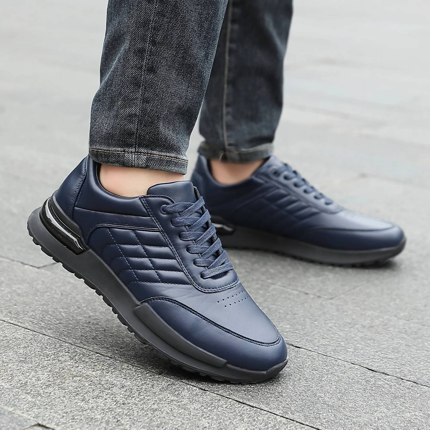 Mazino Men's Huxley Casual Sneakers in navy - men's sneaker - view 6