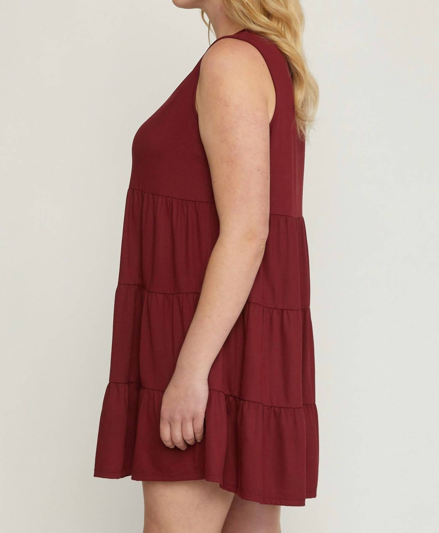 Entro - Ruffle Tiered Short Dress Plus