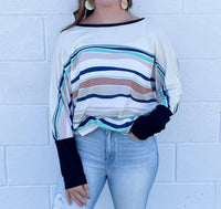 Shewin Inc. - Kate Striped Wide Neck Top