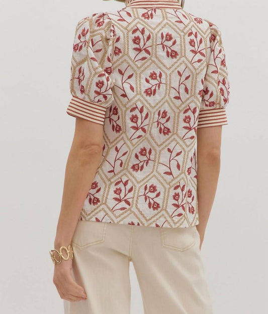 Entro - Floral Embroidered Top