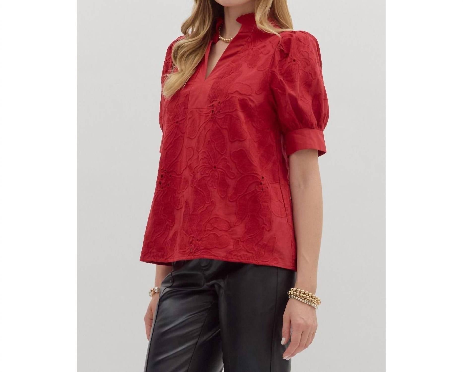 Entro - Maeva Floral Embroidered Top