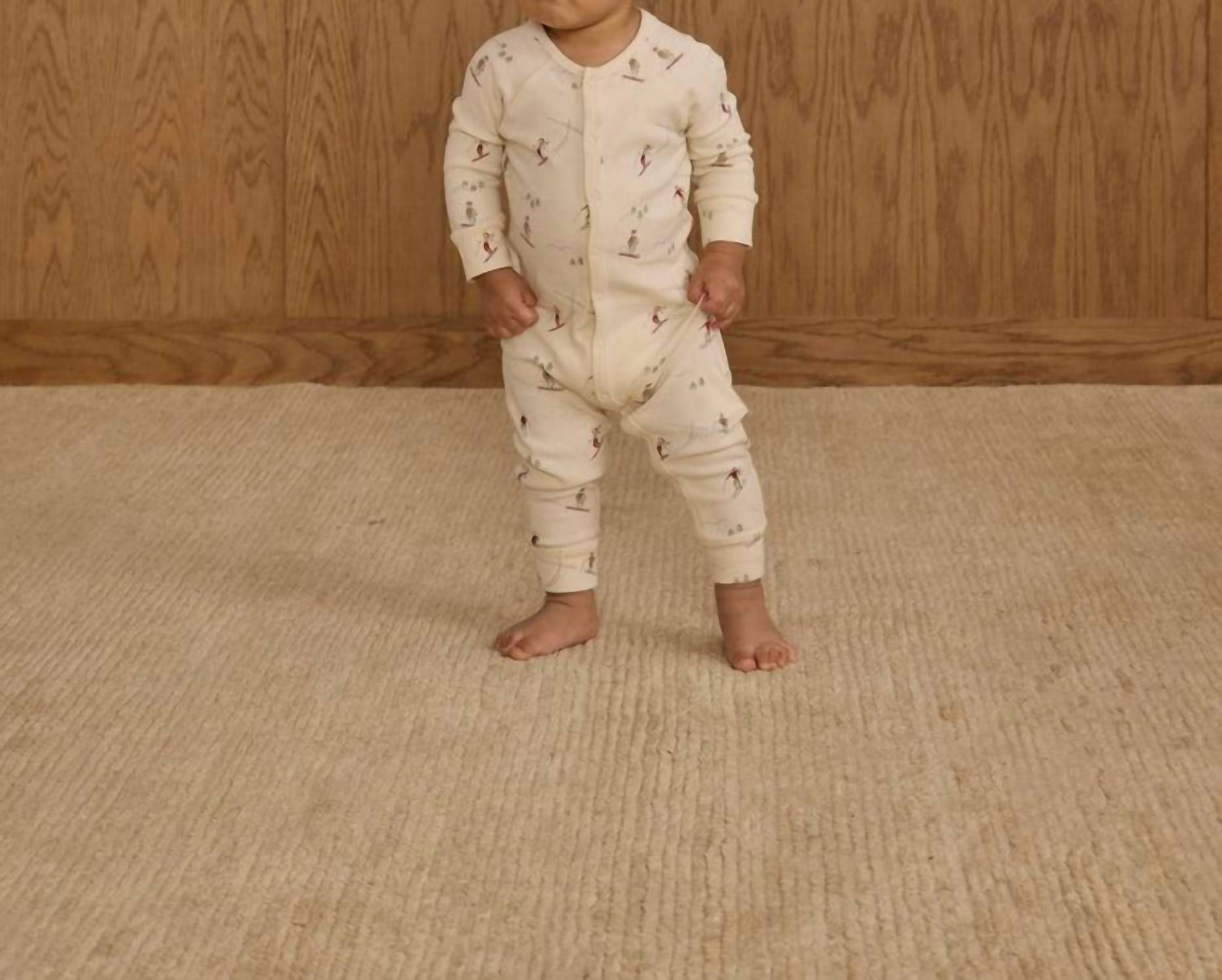 Rylee + Cru Organic Long John Pajamas in natural - kids' sleepwear