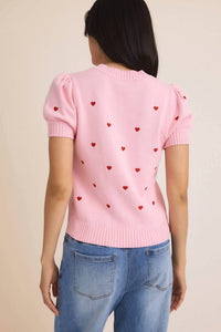 Sunday Edition - Heart Embroidered Sweater Top