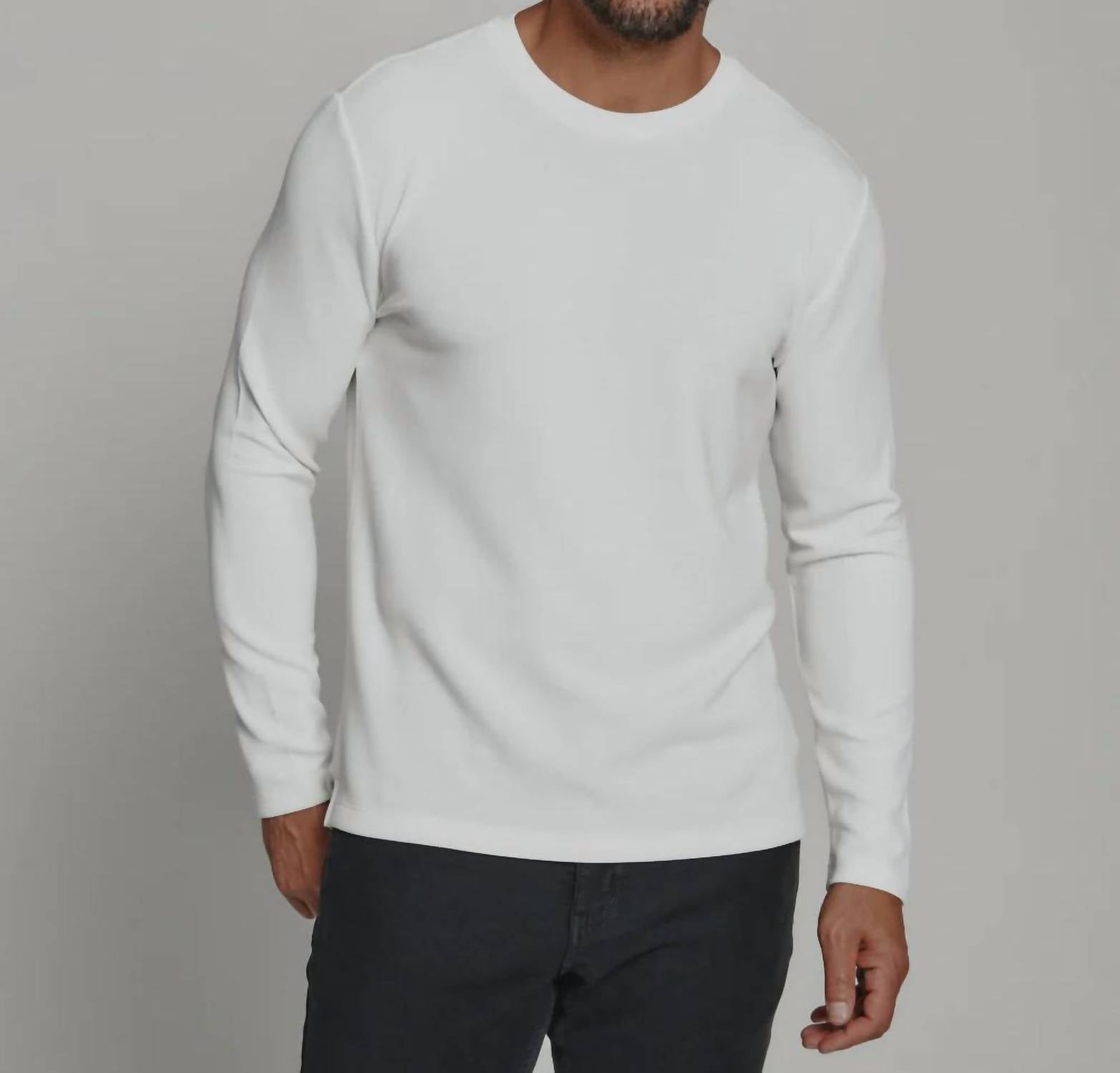 7Diamonds Men's Rev Long Sleeve Tee in natural - men's long sleeve top - detail view