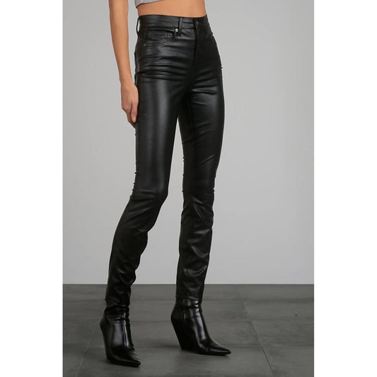 Elan - Faux Leather Straight Pants