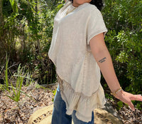 Easel - Ruffle Bottom Top