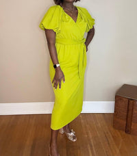 Entro - Beyla Bubble Sleeve Midi Dress