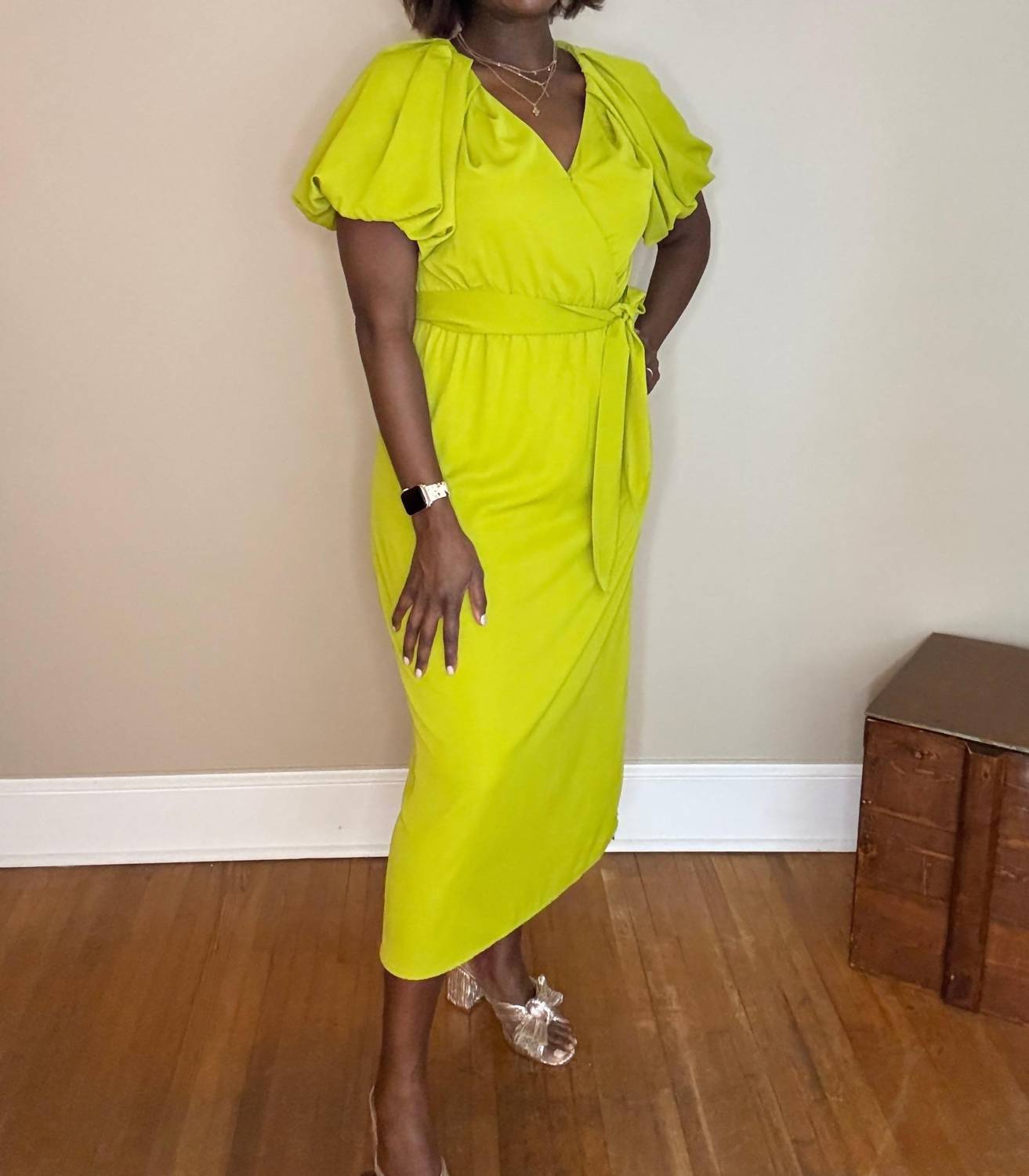 Entro - Beyla Bubble Sleeve Midi Dress