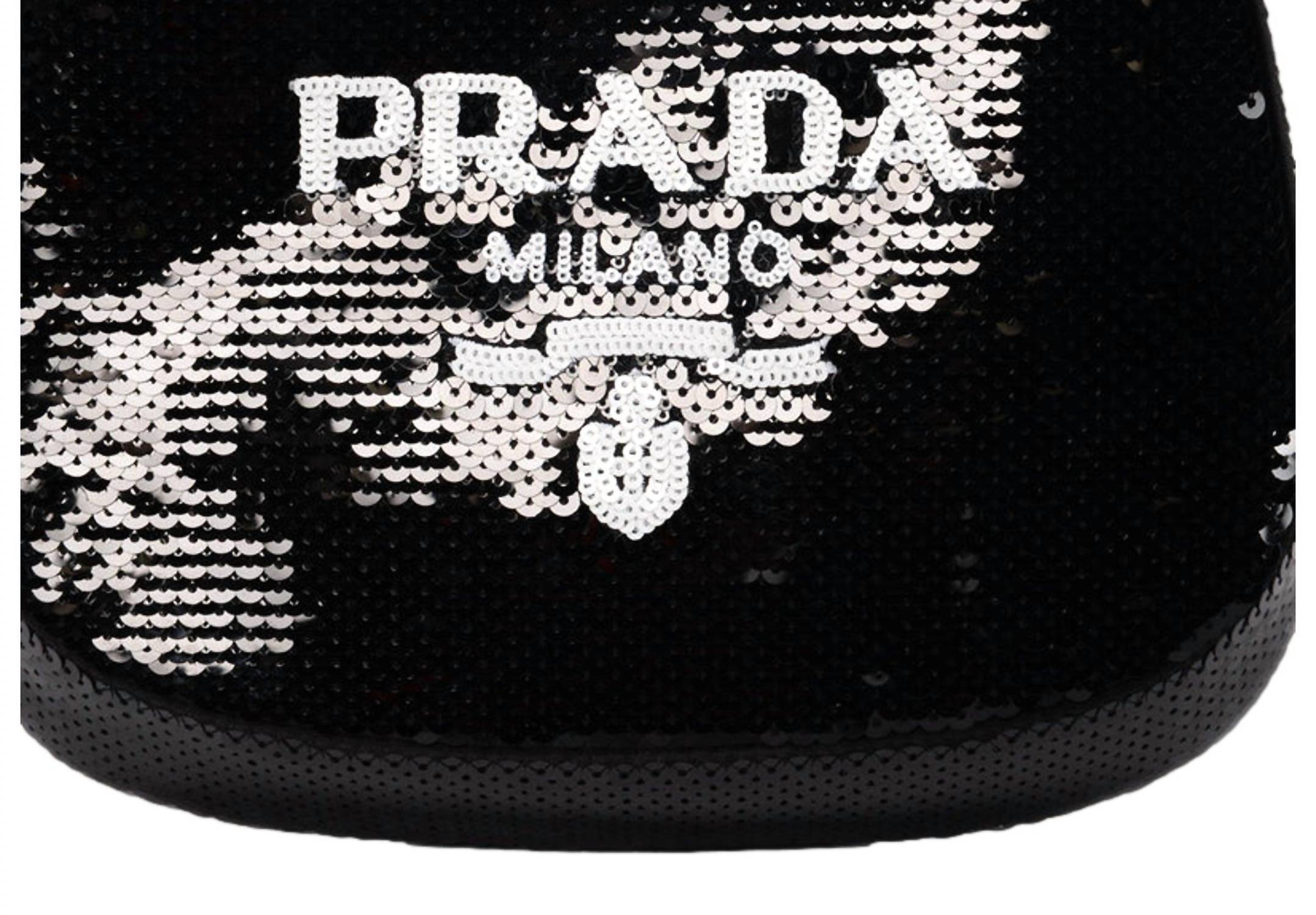 Prada - Women's Cleo Sequin Milano Logo Mini Leather Shoulder Bag