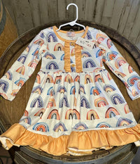Pete + Lucy - Girls Watercolor Rainbows Dress