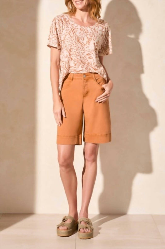 Tribal - Wide-leg Bermuda Shorts