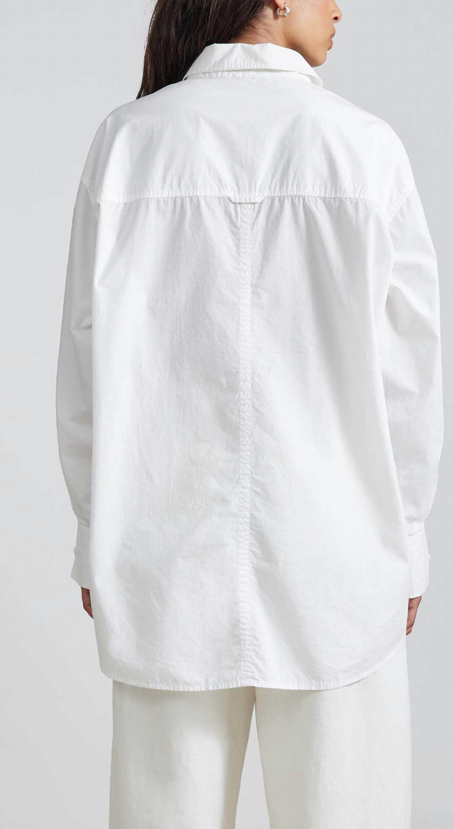 APIECE APART Oversized Button Down Shirt in cream - women's shirt - detail view