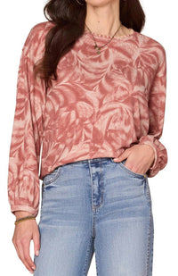 Democracy - Long Sleeve Embroidered Scoop Neck Top