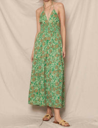 En Creme - Floral Print Halter Dress