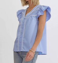 Entro - Flutter Sleeve Blouse