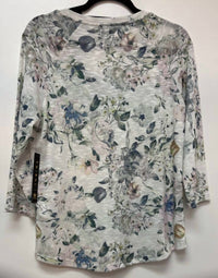 TRIBAL Women's V Neck Top in pink multi - women's blouse - detail view