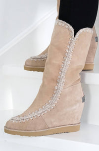 Mou - Women's French Toe Wedge Tall Boots