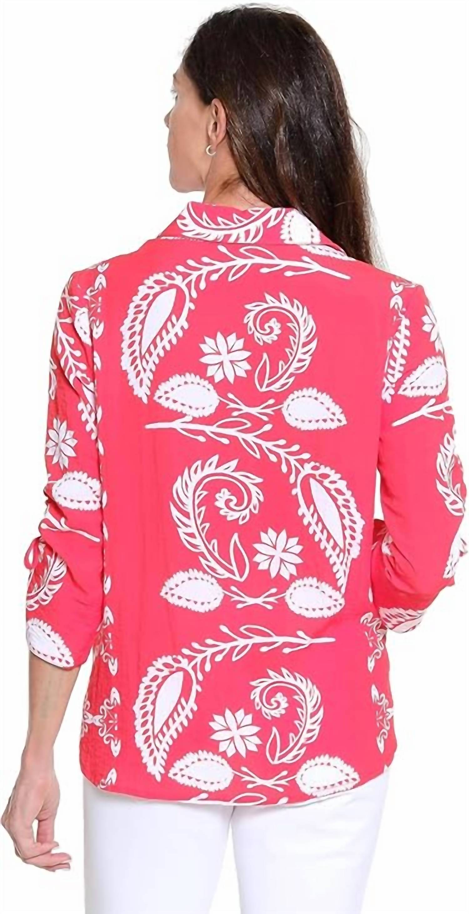 Tru Luxe - Placement Print Button Up Shirt
