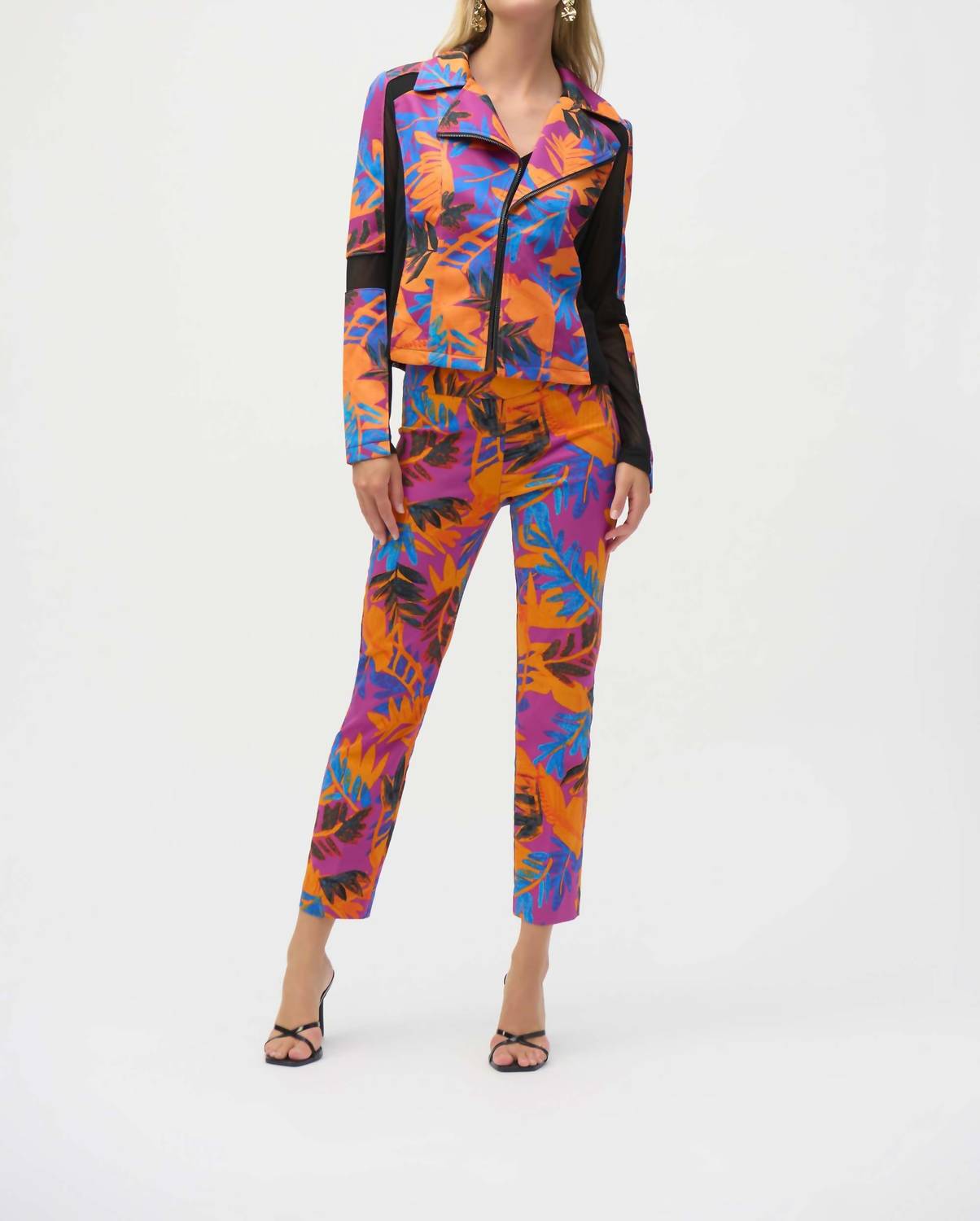 Joseph Ribkoff - Scuba Tropical Print Fitted Jacket