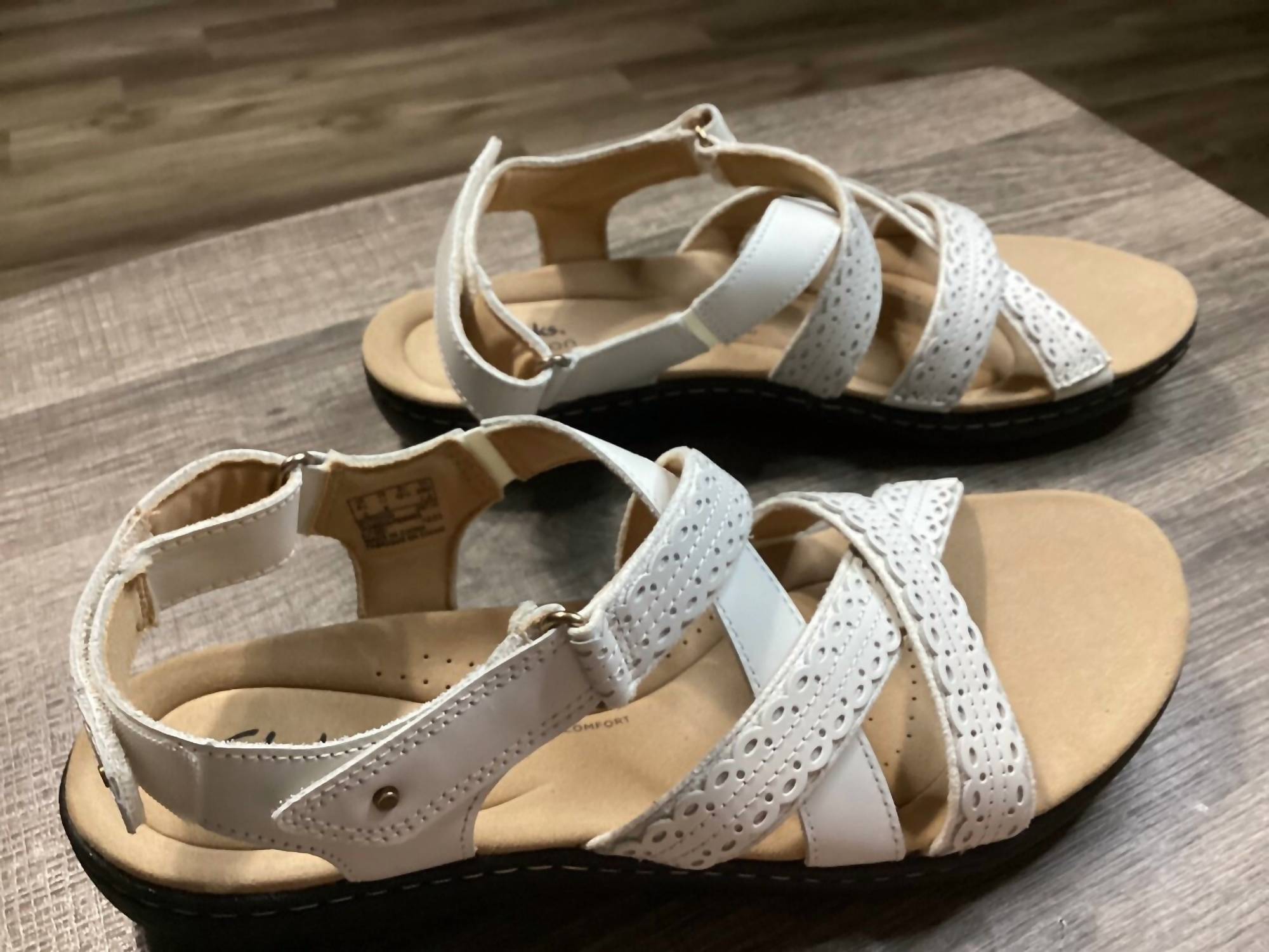 Clarks Women's Laurieann Rena Sandals in off white combi - women's sandal - detail view