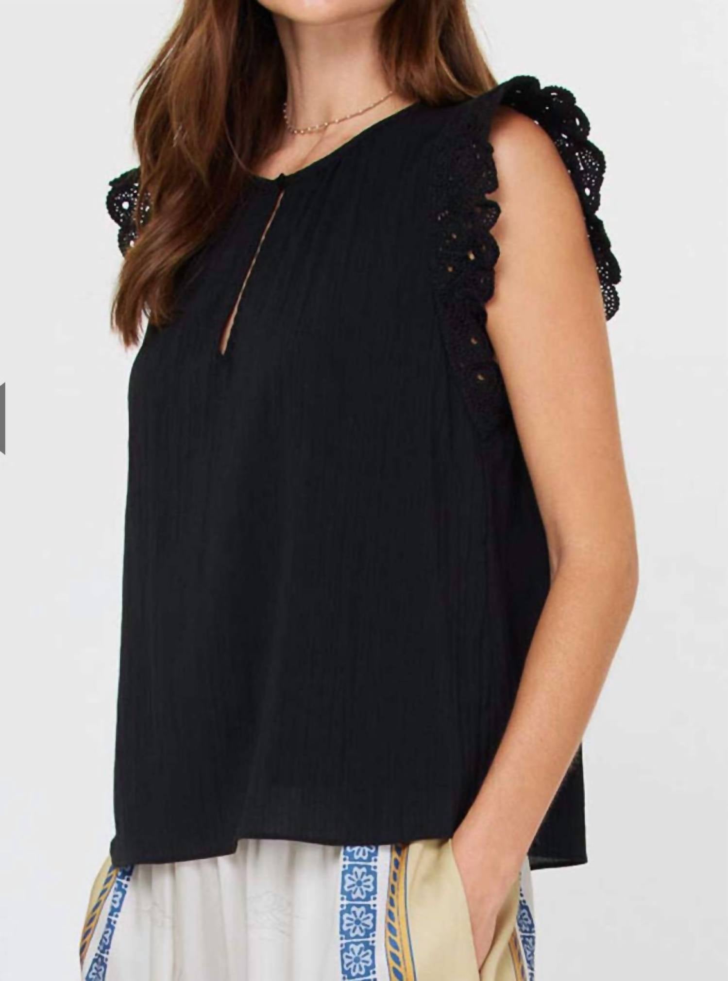 Current Air - Crochet Sleeve Top