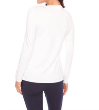 iltm Jane Long Sleeve Top in white - women's long sleeve top - detail view