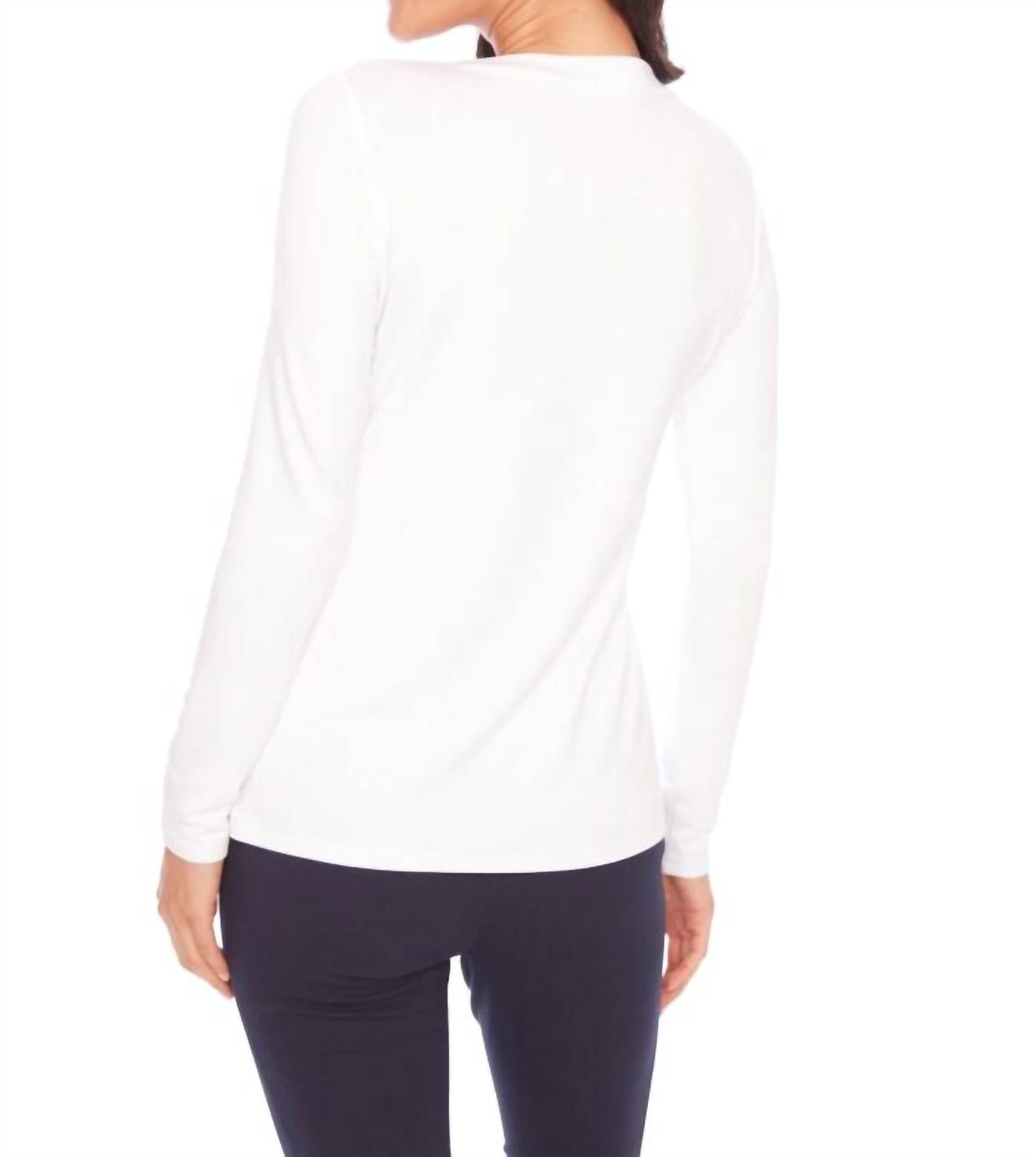 iltm Jane Long Sleeve Top in white - women's long sleeve top - detail view