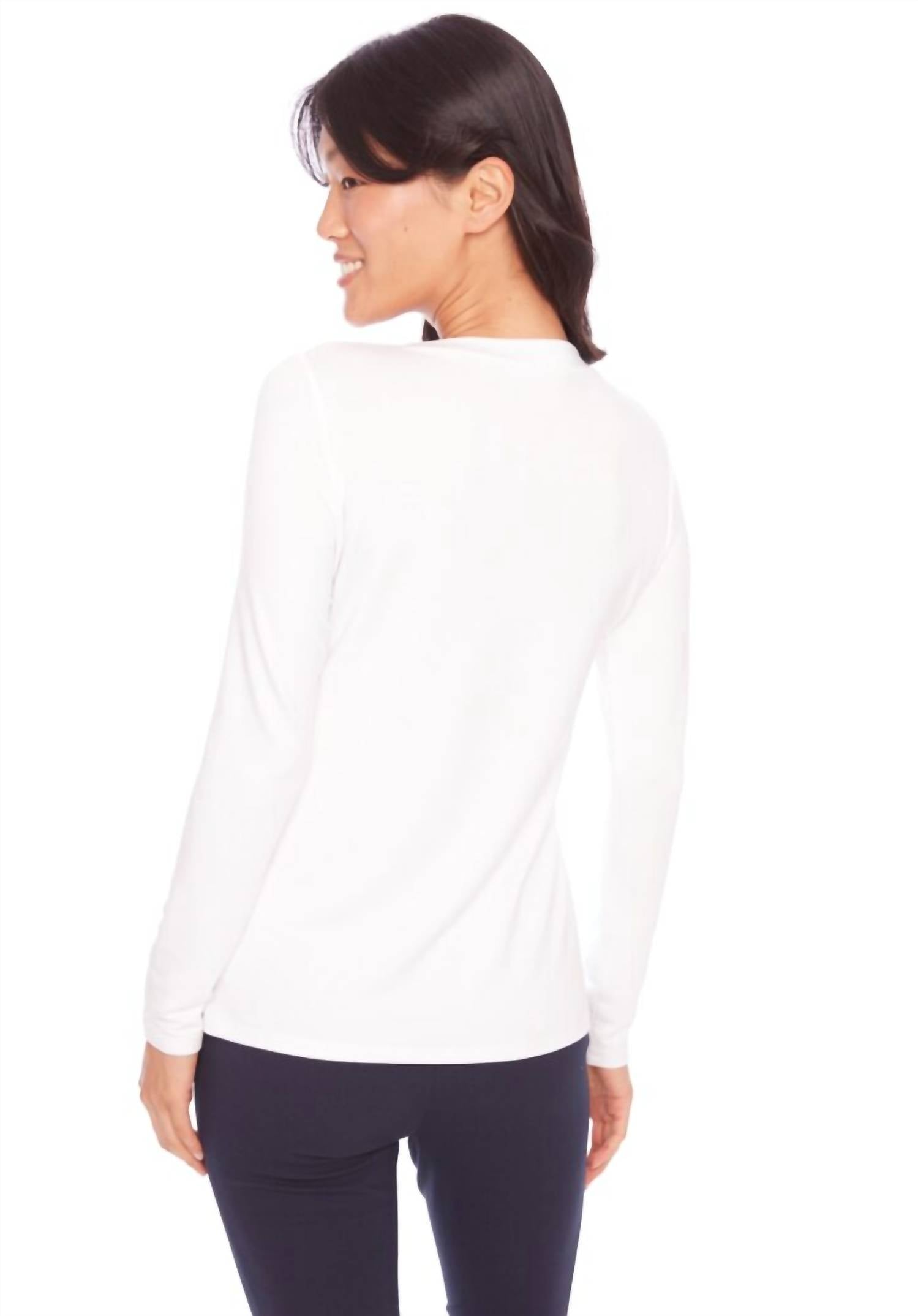 iltm Jane Long Sleeve Top in white - women's long sleeve top - alternate view