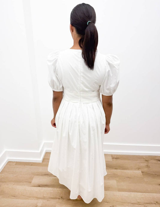 Tcec - Sweet Simplicity Puff Sleeve Midi Dress