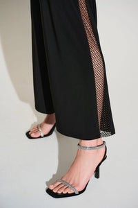 Joseph Ribkoff - Embellished Mesh Insert Wide Leg Pants