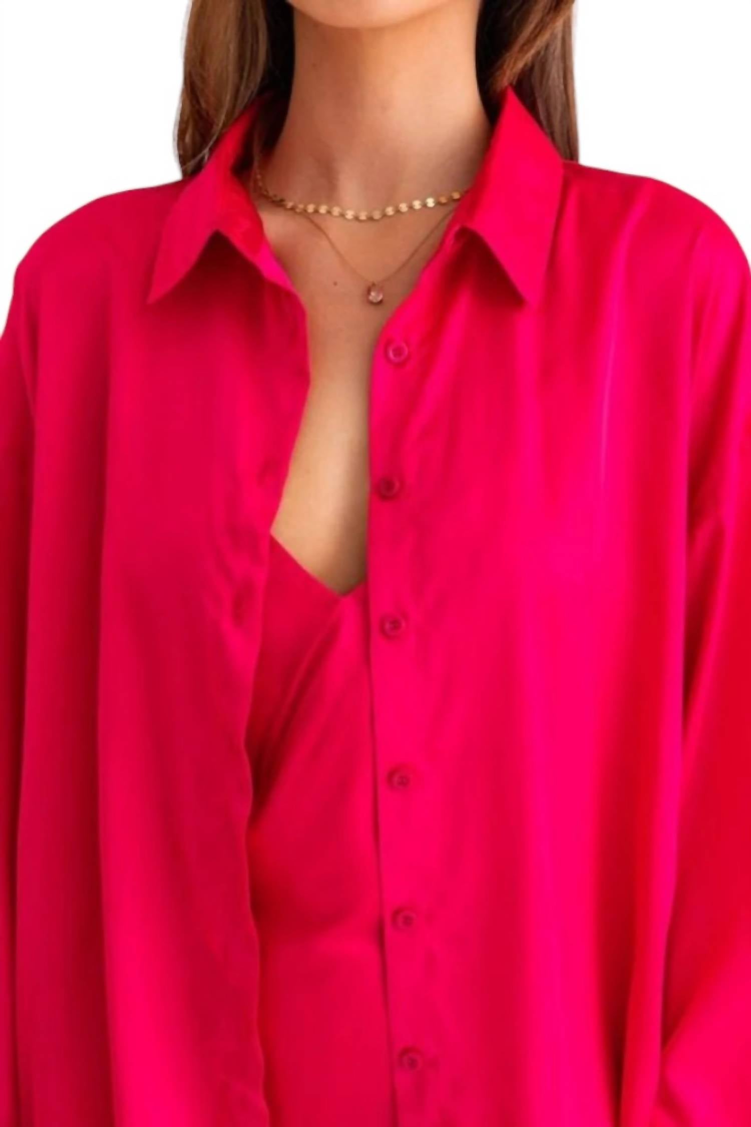 Le Lis - Shannon Long-Sleeves Satin Shirt