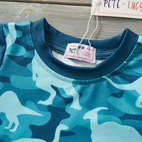 Pete + Lucy - Boys Camosaurs Infant Romper