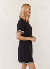 Bella Dahl - Short Sleeve Fray Edge Mini Dress