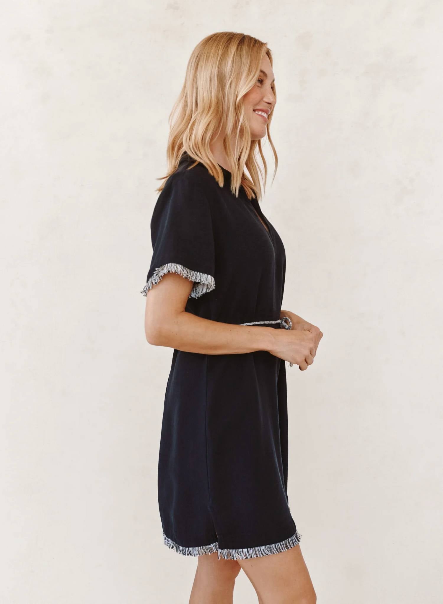 Bella Dahl - Short Sleeve Fray Edge Mini Dress
