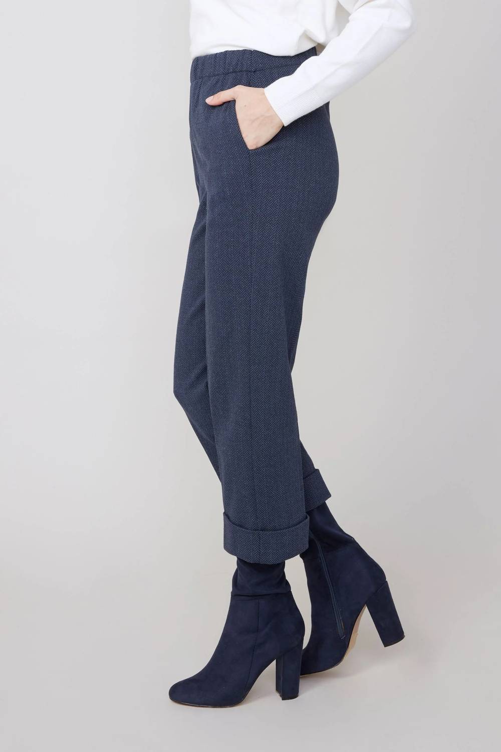 Renuar - Herringbone Crop Pant