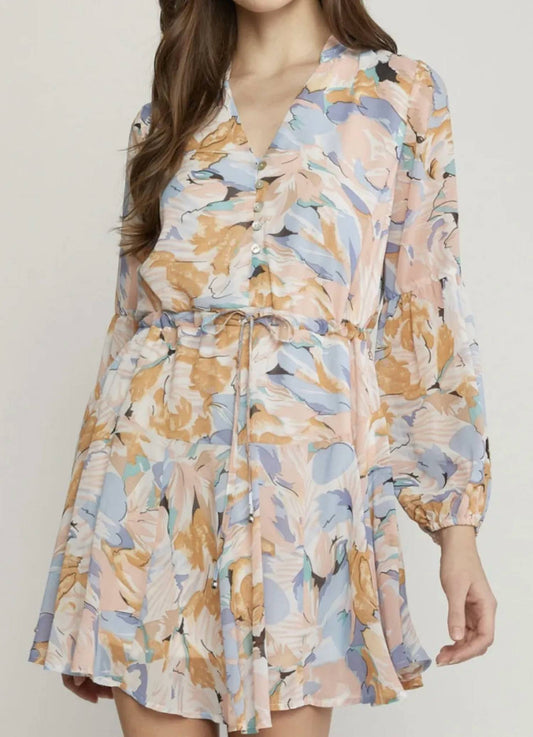 Entro - Long-sleeved Print Dress