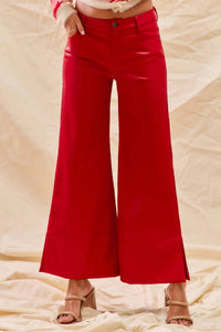 So Me - Regina Mid Rise Wide Faux Leather Pants