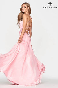 FAVIANA Clean Cami with Beaded Waist Dress in light pink - women's dress - alternate view