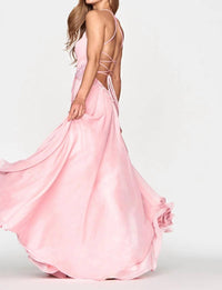 FAVIANA Clean Cami with Beaded Waist Dress in light pink - women's dress - detail view