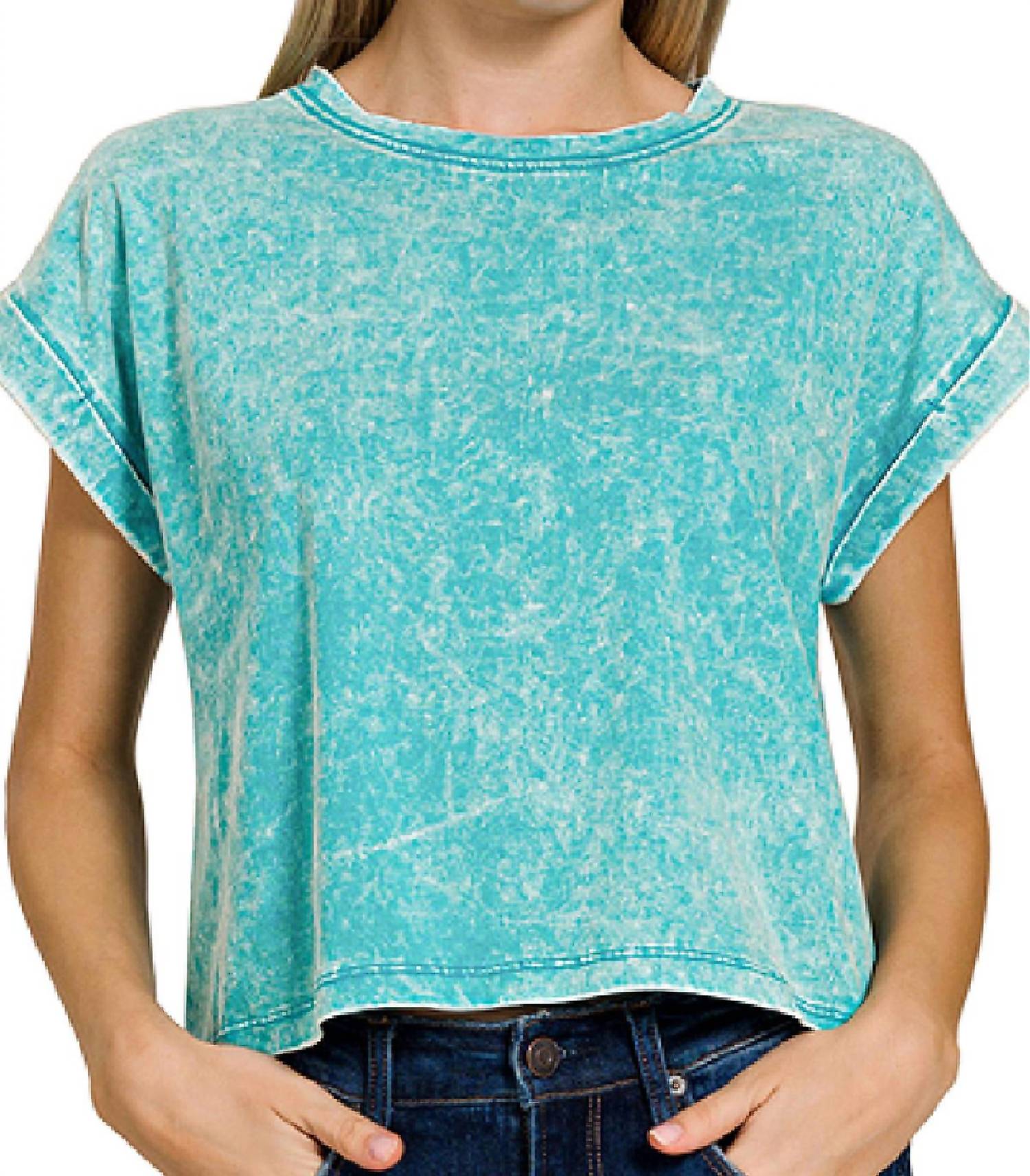Zenana - Washed Crop Tee