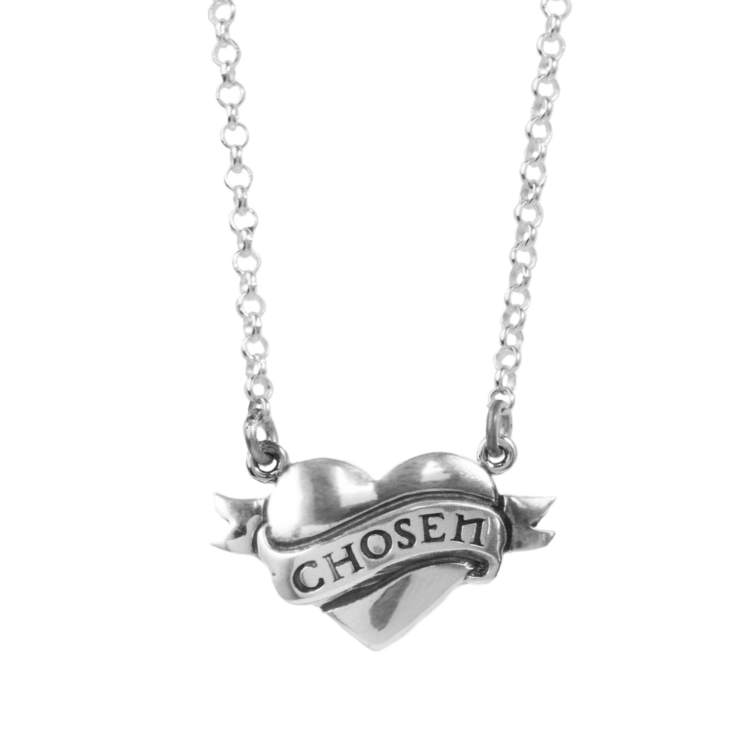 King Baby Studio Women's Tattoo Chosen Heart Necklace in silver - women's jewelry