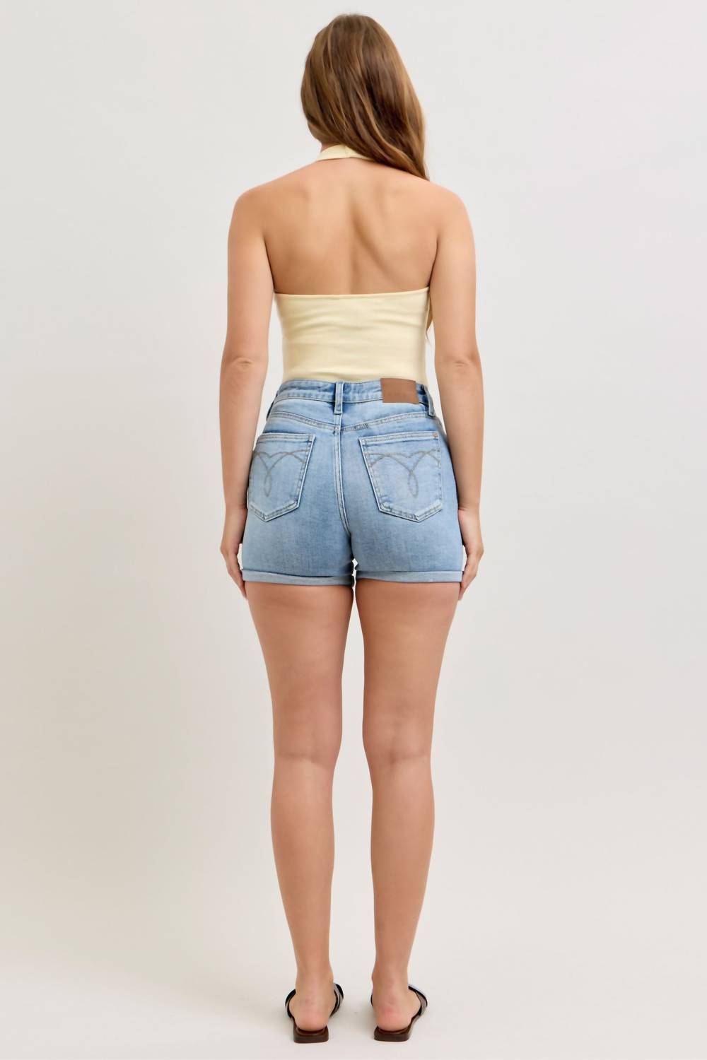 Judy Blue - High Waist Slim Cell Phone Back Pocket Denim Short